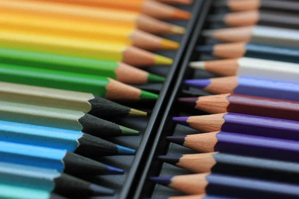 Crayons Couleur Neufs Inutilisés Dans Boîte — Photo