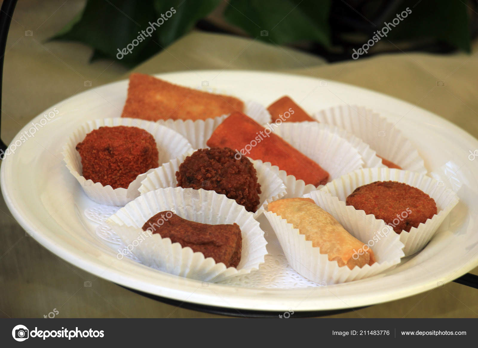 Appetizers Wedding Reception Warm Fried Snacks Stock Photo