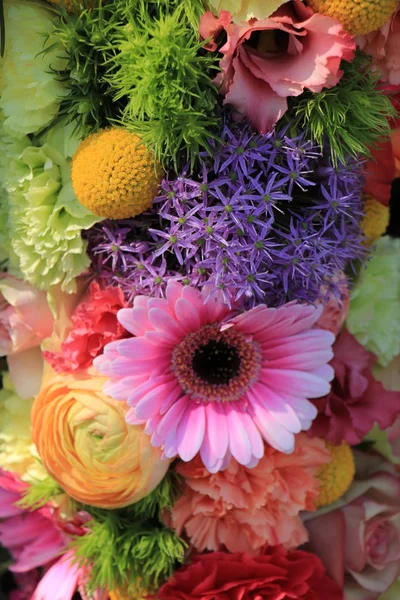 Arreglo Floral Mixto Varias Flores Diferentes Colores Pastel Para Una — Foto de Stock