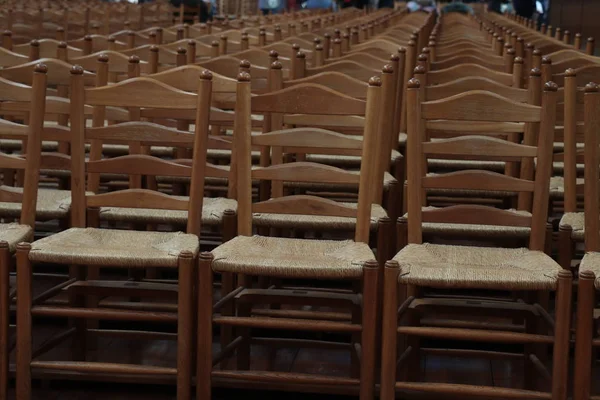 Simple Wooden Chairs Dutch Reformed Church — Stock Photo, Image