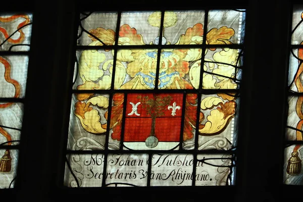 Haarlem Niederlande Oktober 2018 Buntglasfenster Mit Hellen Farben Der Kirche — Stockfoto