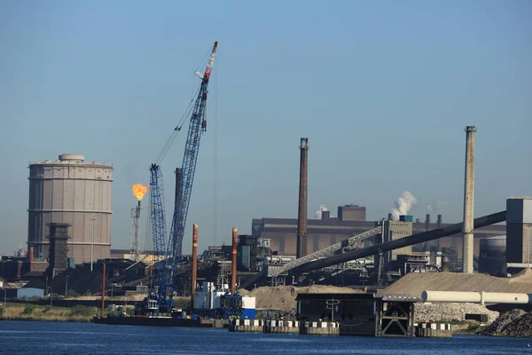 Ijmuiden Holandia Maja 2018 Tata Steel Company Ijmuiden Fabryka Roślin — Zdjęcie stockowe