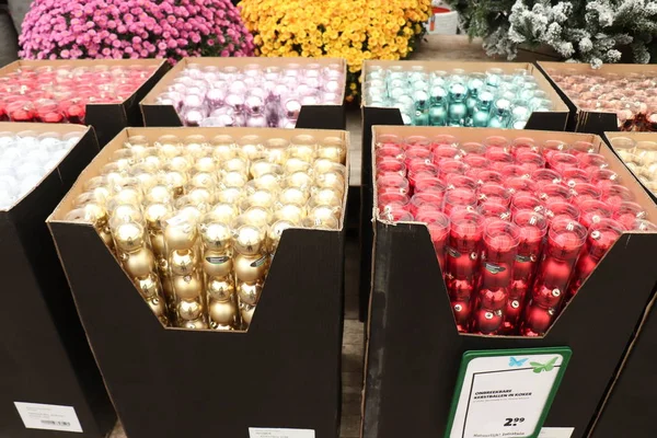 Cruquius Netherlands October 26Th 2018 Plastic Baubles Interior Decoration Shop — Stock Photo, Image