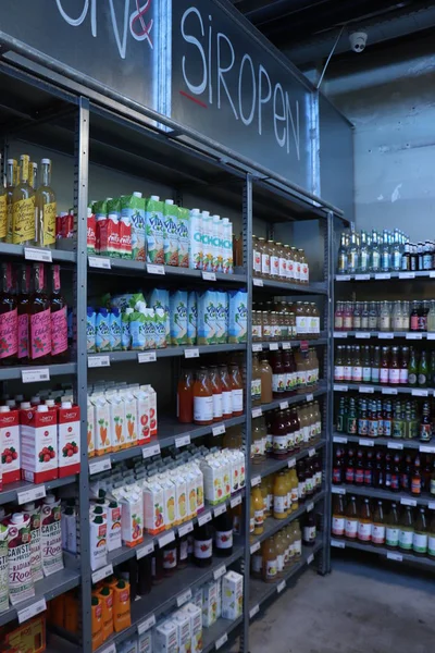 Haarlem Nederländerna Oktober 2018 Biologiska Juicer Och Sirap Hållbar Livsmedelsbutik — Stockfoto