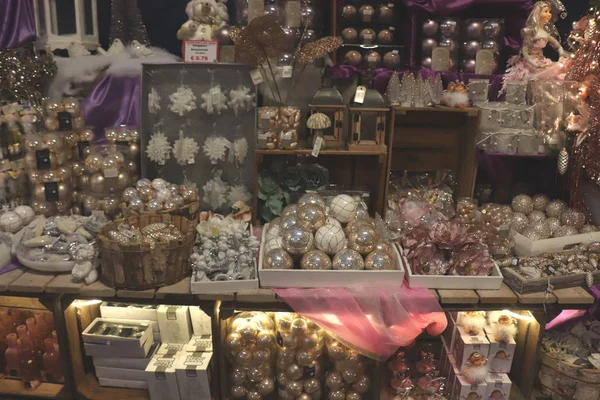 Cruquius Paesi Bassi Ottobre 2018 Decorazioni Natalizie Bianco Rosa Negozio — Foto Stock