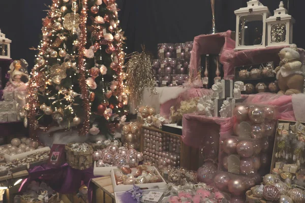 Cruquius Holanda Outubro 2018 Decorações Natal Branco Rosa Uma Loja — Fotografia de Stock