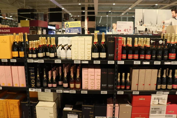 Beverwijk Nizozemsko 26Th Říjen 2018 Šampaňské Obchodu Alkoholem Tagy Cena — Stock fotografie