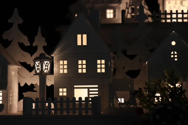 Aalsmeer Holanda Novembro 2018 Decorações Natal Casas Iluminadas Madeira Uma — Fotografia de Stock