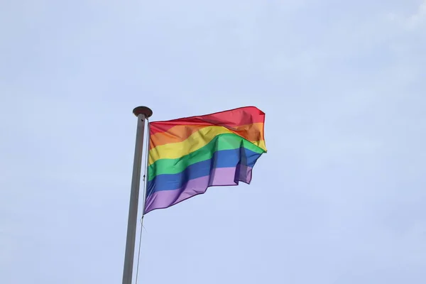 Arco Iris Gay Orgullo Bandera Alto Flagstaff —  Fotos de Stock