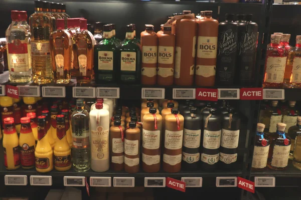Beverwijk Niederlande Oktober 2018 Marken Holländischer Spirituosen Einem Geschäft Tags — Stockfoto