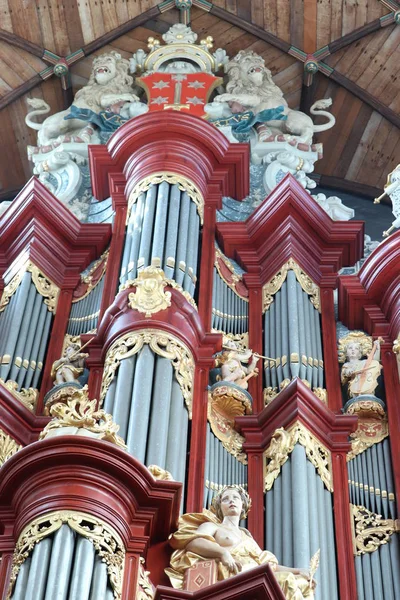 Haarlem Hollanda Ekim 2018 Cephe Boru Organ Sint Bavokerk Ayında — Stok fotoğraf