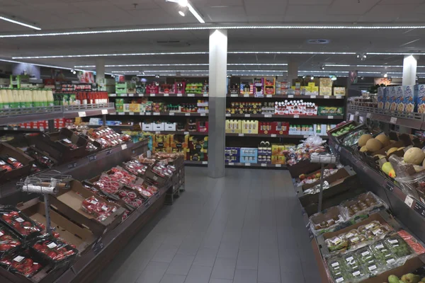Ijmuiden Nizozemsko Října 2018 Interiér Supermarketu Sleva Shop Text Informace — Stock fotografie