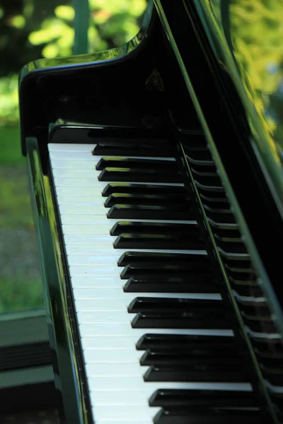 Nahaufnahme Von Schwarz Weißen Klaviertasten — Stockfoto