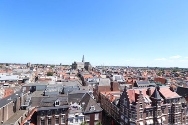 Haarlem, Hollanda - 8th Temmuz 2018: Haarlem Şehir genel bakış
