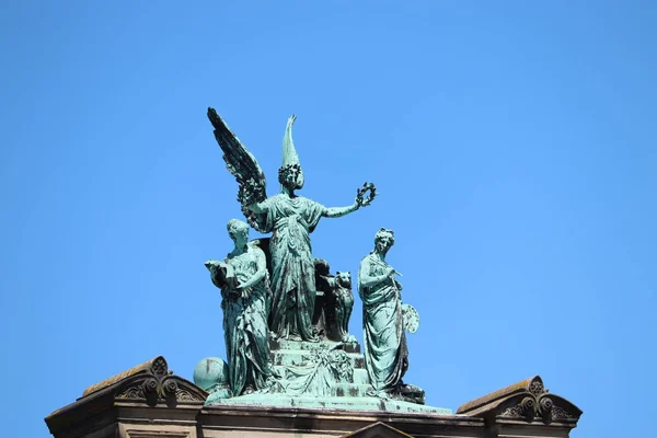 Haarlem, the Netherlands - July 8th 2018: Sculpture on Teylers Museum Haarlem — Stock Photo, Image