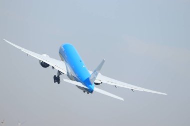 Amsterdam Hollanda - 22 Nisan 2019: Ph-Bqf Klm Royal Dutch Airlines Boeing 777-200