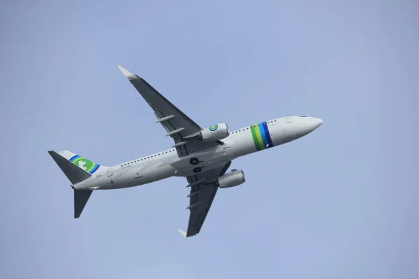 Amsterdam, Holandia - 4 marca 2018: Ph-Hsg Transavia Boeing 737-800 — Zdjęcie stockowe