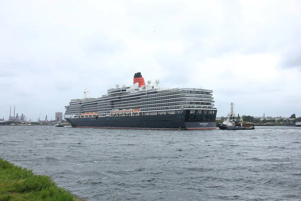 Velsen, Nederländerna - juni 7th 2017: Drottning Victoria, Cunard Stockbild