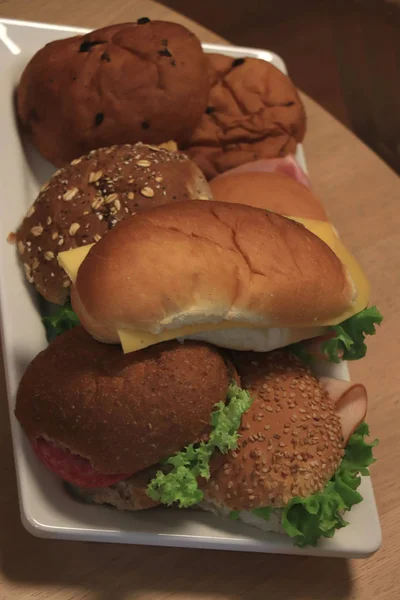 Sandwiches on a tray — Stock Photo, Image