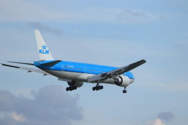 Amsterdam, Hollanda - 30 Mayıs 2019: Ph-Bqg Klm Royal Dutch Airlines Boeing 777