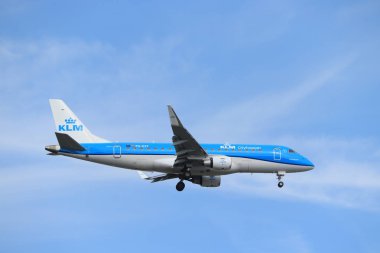 Amsterdam, Hollanda - 30 Mayıs 2019: Ph-Ext Klm Cityhopper Embraer