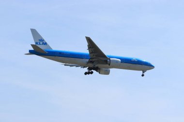 Amsterdam, Hollanda - 1 Haziran 2019: Ph-Bqo Klm Royal Dutch Airlines Boeing 777-200