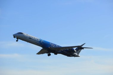 Amsterdam Hollanda - 7th Ocak 2018: Es-Acd Nordica Canadair Crj 900