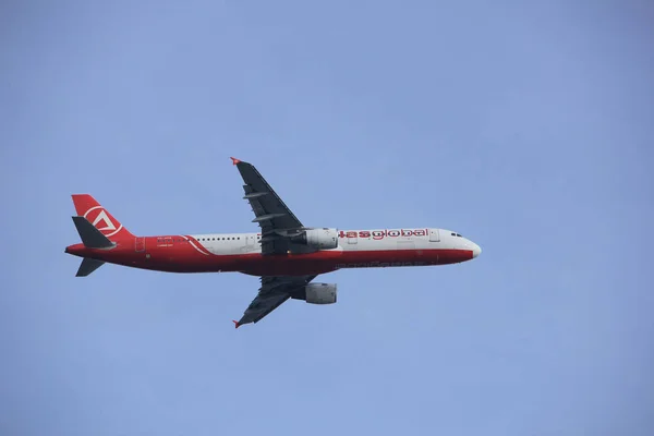 Amsterdam, Nizozemsko - 4. března 2018: Tc-Ate Atlasglobal Airbus A321-200 — Stock fotografie