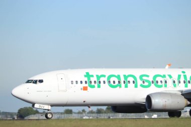 Amsterdam Hollanda - 24 Mayıs 2019: Ph-Guv Transavia Boeing 737-800
