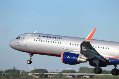 Amsterdam Hollanda - 24 Mayıs 2019: Vp-Beg Aeroflot - Russian Airlines Airbus A321-200