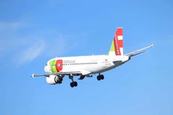 Amsterdam Holandia-24 maja, 2019: CS-TTV TAP-Air Portugalia Airbus — Zdjęcie stockowe