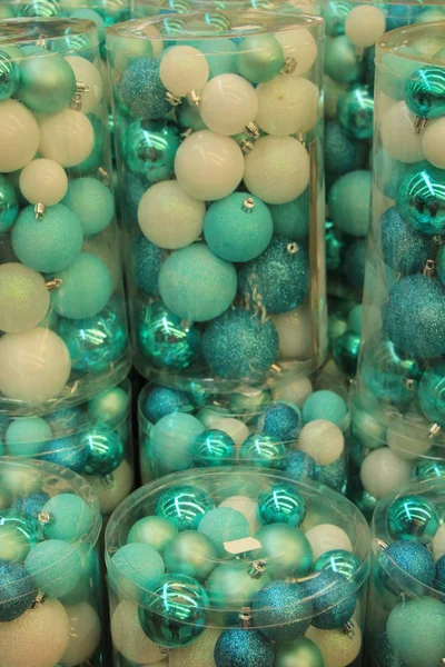 Teal Christmas ornaments — Stock Photo, Image