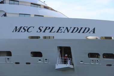IJmuiden, Hollanda-10 Eylül, 2016: msc Splendida detay