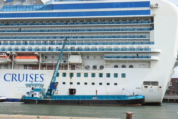 Ijmuiden Ολλανδία Ιουλίου 2020 Emerald Princess Αγκυροβολημένο Στο Felison Terminal — Φωτογραφία Αρχείου