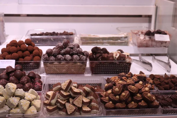 Chocolate Pralines Market Barcelona Spain — Stock Photo, Image