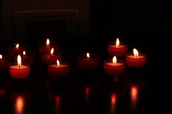 Burning Votive Candles Roman Catholic Church Marseille France — Stock Photo, Image