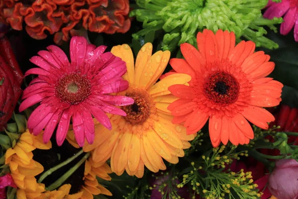 Matrimonio Composizione Floreale Vari Fiori Colori Vivaci — Foto Stock