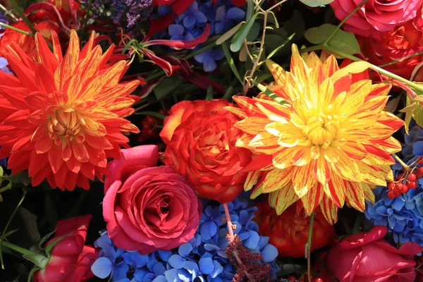 Herfst Bruiloft Bloemstuk Felle Kleuren — Stockfoto