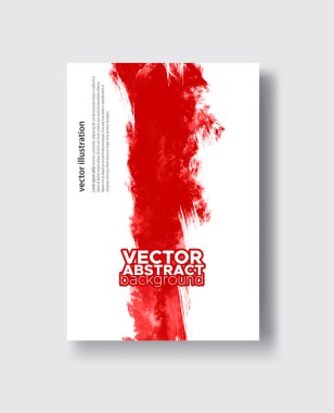 Beyaz arka plan üzerinde izole kırmızı vektör afiş şekilleri. El soyut boya fırça darbeleri çekilmiş. Kan mürekkep öğesi.