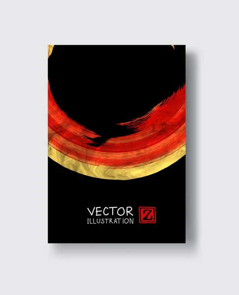 Vector Red Gold Design Templates Brochures Flyers Mobile Technologies Applications — Stock Vector