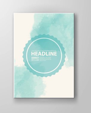 Suluboya deniz renk tasarım afiş. Vektör çizim