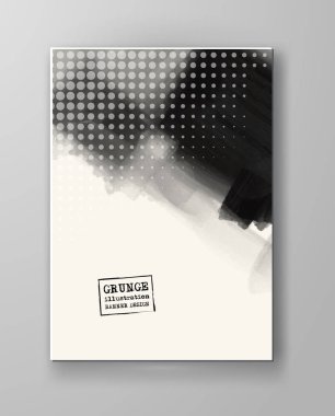 Soyut mürekkep lekesi arkaplanı. Tek renkli grunge boya tasarımı. Vektör illüstrasyonu.