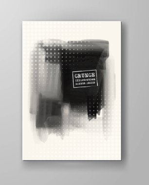 Soyut mürekkep lekesi arkaplanı. Tek renkli grunge boya tasarımı. Vektör illüstrasyonu.