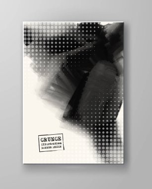 Soyut mürekkep lekesi arkaplanı. Tek renkli grunge boya tasarımı. Vektör illüstrasyonu.