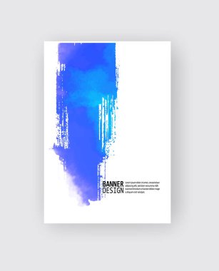 Suluboya deniz renk tasarım afiş. Vektör çizim