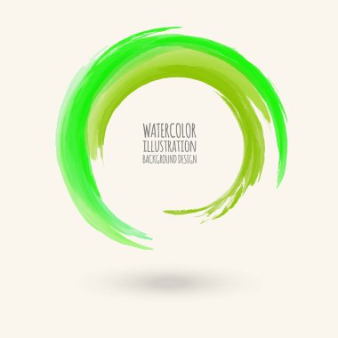 Sulu Boya doku. Beyaz arka plan üzerinde yuvarlak kontur mürekkep. Basit tarzı. Grunge daire lekeleri vektör çizim.