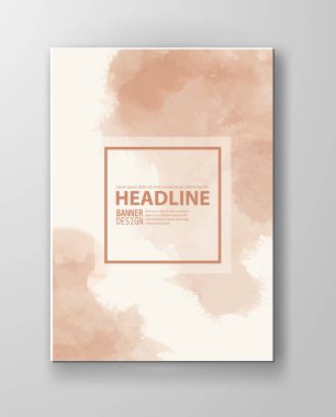 Suluboya şeftali rengi tasarım afiş. Vektör çizim