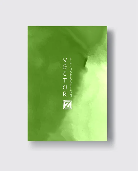 Elegante Diseño Plantilla Folleto Con Elementos Pincel Tinta Verde Decoración — Vector de stock