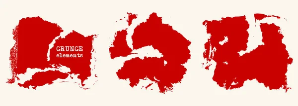 Διανυσματικά Κόκκινη Μπογιά Μελάνι Πινελιάς Πινέλο Δύο Χρώμα Στοιχεία Στοιχείο — Διανυσματικό Αρχείο