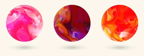 Abstract Gekleurde Verf Bal Set Vectorillustratie — Stockvector